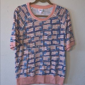Lularoe Jane Patriotic Top, Med